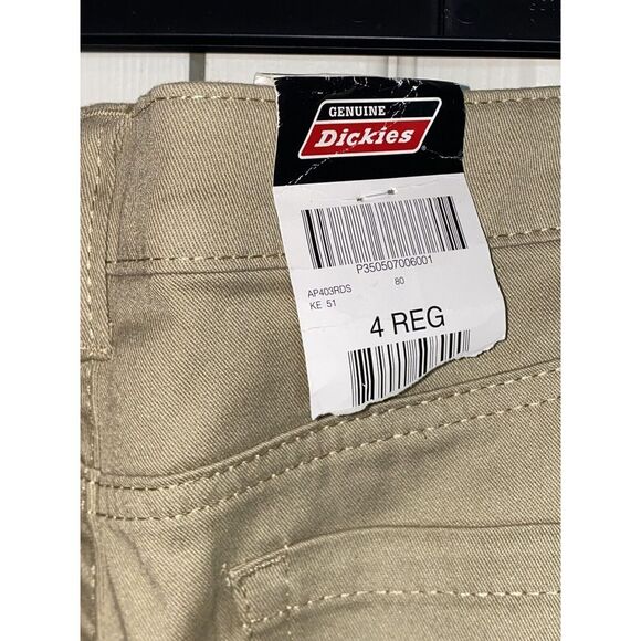 NWT  GENUINE DICKIES WOMEN'S PERFECTLY SLIMMING PANTS Chino Khaki 4 Regular‎ - Picture 5 of 6